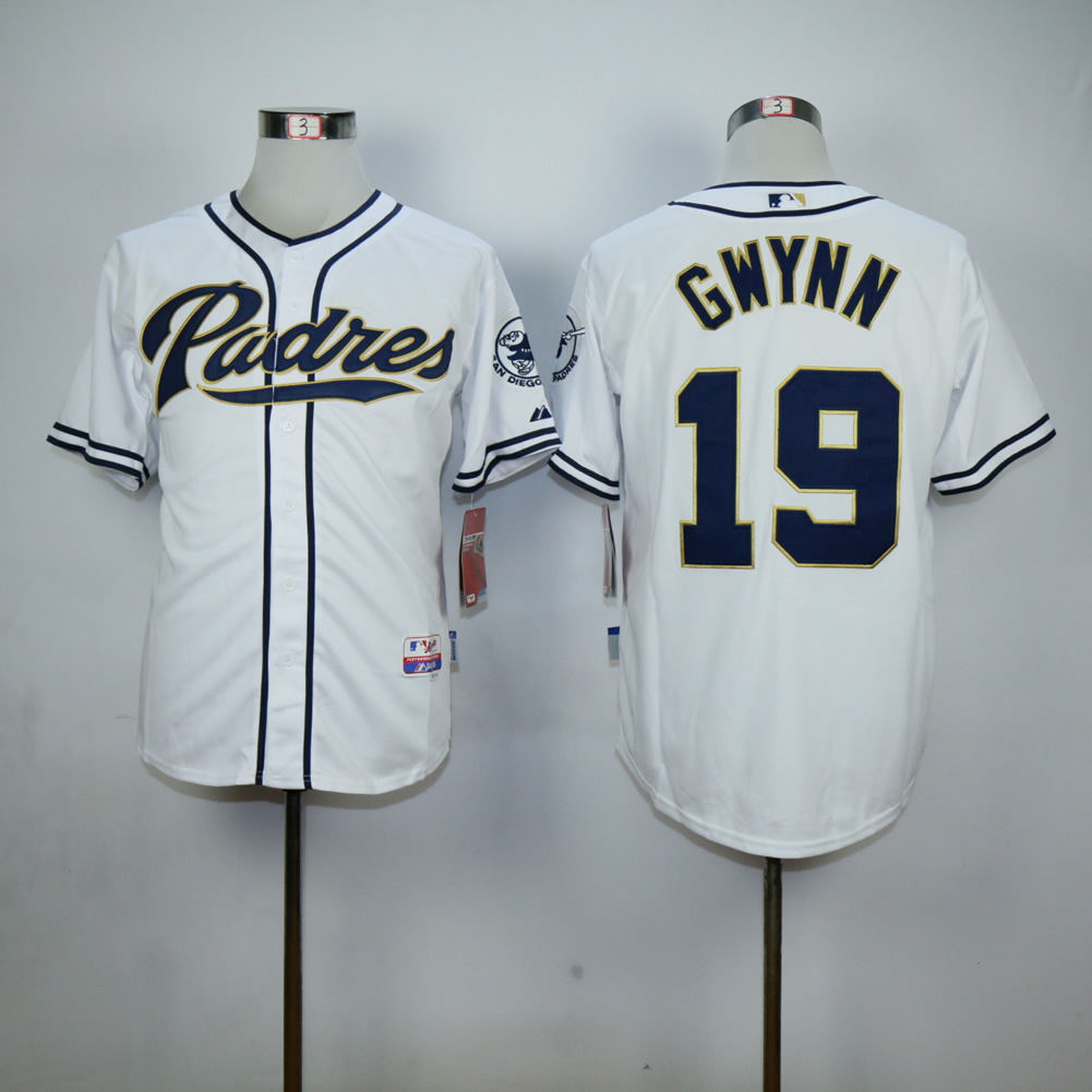 Men San Diego Padres #19 Gwynn White MLB Jerseys
